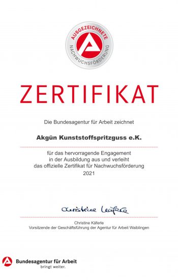Ausbildungszertifikat